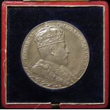 Edward VII Coronation 1902 official Royal Mint large silver issue, EF with original case.