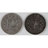 Crowns (2) 1845 cinquefoils Fine and 1847 XI Fine.