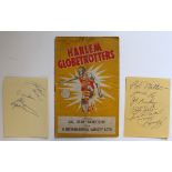 Harlem Globetrotters programme for match vs US Star Basketeers 1958 tour signed by ABE Saperstein