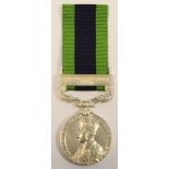 India General Service Medal GV with Afghanistan NWF 1919 named CLK. Kanwar Khan 4.G.C.C. VF