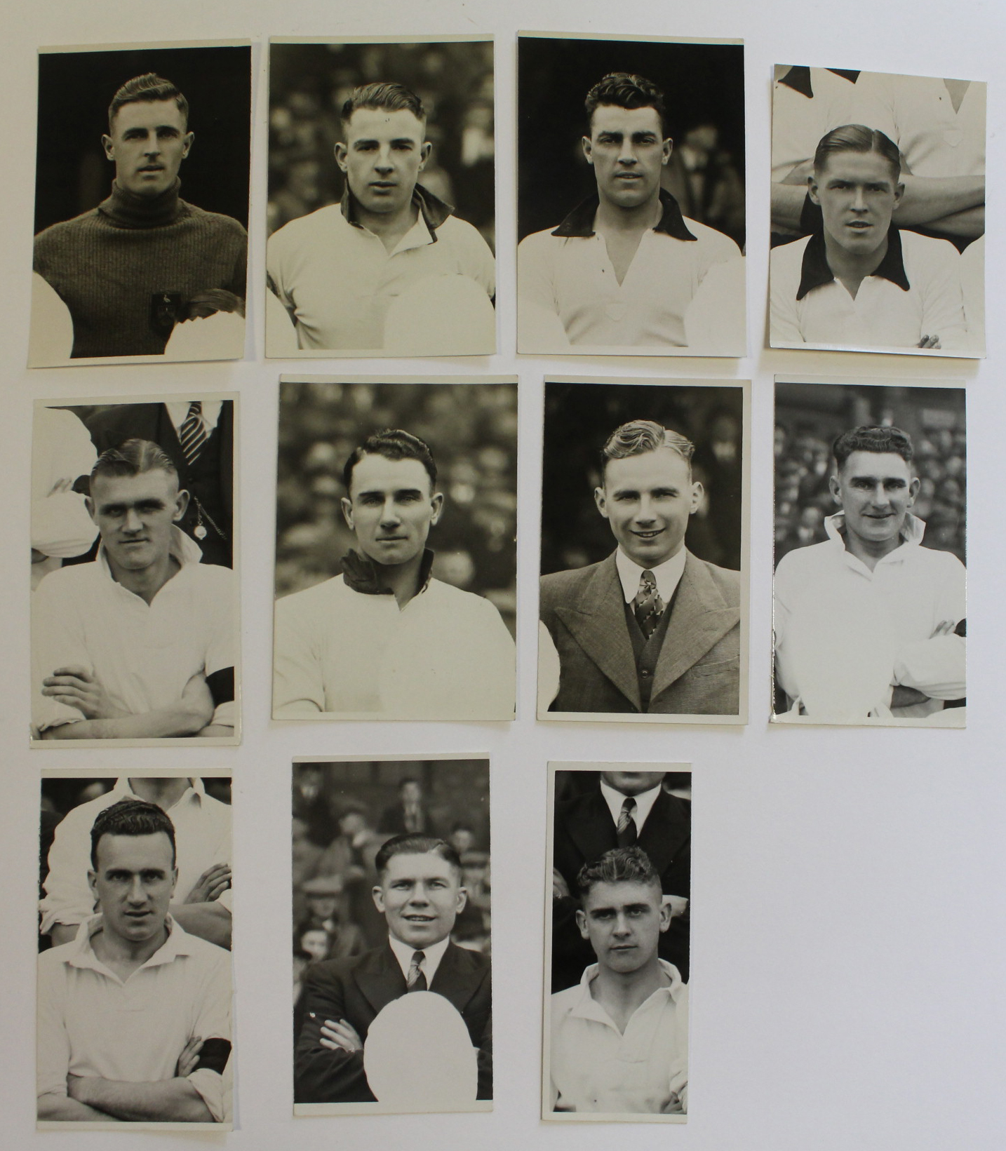 Burnley - rare, black and white cards, mostly postcard size, issued by Wilkes of West Bromwich who