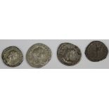 Roman Imperial silvers, Caracalla, Rome Mint 205 A.D., Sear 6799, with old ticket, with trace of