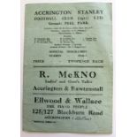 Accrington Stanley rare programme for 1946-47 season for match v's Doncaster 01/02/1947 with press