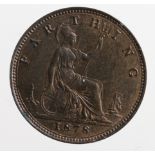 Farthing 1878 aUnc with some lustre