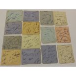 Cricket Team autographs from late 1950's inc Middlesex, Warwickshire, Derbyshire, Hampshire,