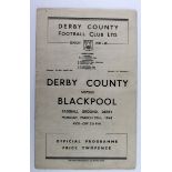 Derby v Blackpool 29th March 1948 Div 1