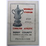 Charlton v Derby FA Cup Final 27th April 1946 'Souvenir' programme