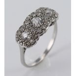 'Platinum pave set diamond ring size L weight 3.7g