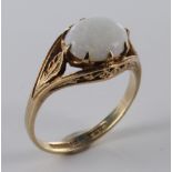 9ct Gold Opal set Ring size L weight 2.3 grams