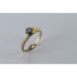 18ct Gold Diamond Solitaire Ring size L weight 3.2 grams