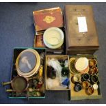 Quantity of miscellaneous items, including glass ware, ceramics, pictures, books, large trunk,