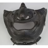 Japanese Samurai 'Devil Mask', a rare early mask from circa 1520 / 1530, with some of the original
