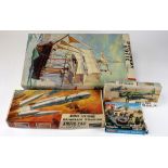 Airfix. Four boxed Airfix model kits, comprising Discovery Series 9 (split to one piece of hull);