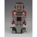 Japanese tinplate clockwork robot, by S.Y. (Yoneya), Circa mid 20th century, height 17cm approx.