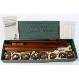 The Royal Game of Billiard Bowls by The Taylor-Rolph Company, unchecked, contained in original box