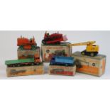 Five Dinky Supertoys, comprising Foden no. 502, Guy 4-Ton Lorry no. 511, Blaw Knox Bulldozer no.