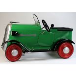 Lines Brothers Triang pedal car, circa 1930s (restored), green with black running board and mud