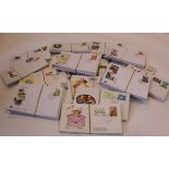 Box of Irish FDC's c1980-2001 inc M/Sheets plus a few to 2013. Cat £1300 as used stamps (qty) Good