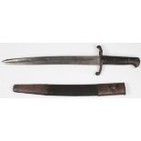 Bayonet: A shortened Pattern 1856 sword bayonet. Blade 13" & dated 9/1882 with W/D stamp. In its