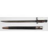 Bayonet: A good P.13 bayonet by Remington. In its steel mounted leather scabbard.