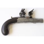 18th century flintlock round barrel pocket pistol sinned with British proof marks