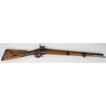 Carbine: A French Model 1842 type military carbine. Tapered barrel 23". Back action lock (a/f)