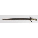 French Chassepot bayonet, early example dated 1842 and with straight crossguard, no scabbard,