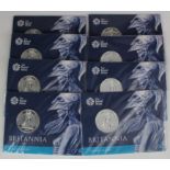 GB Britannia Silver Fifty Pounds (8) All 2015 BU still sealed
