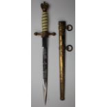 German Nazi Naval Dagger with scabbard, 'Original Eickhorn Solingen'. Tidy example