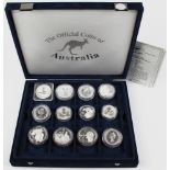 Australia, The Official Coins of Australia a 24 coin set modern Proofs in silver many Crown size