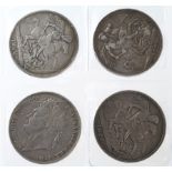 GB Crowns (4) 1821x2 & 1822x2. Fine - nVF a couple with edge bumps
