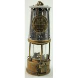 Miners Lamp. An original brass & steel 'Protector Lamp & Lighting Co. Ltd, Eccles, Type GR6S' miners