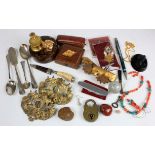 Glory Box (26 pieces) of miscellaneous small decorative pieces and collectables, hallmarked silver