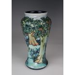 Moorcroft vase in the "Vereley" pattern by Rachel Bishop, initials date and factory marks to base,