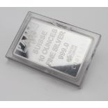 Ten Ounce silver bar by PAMP (no. C001120). With certificate