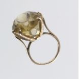 9ct Gold ring set with a large Citrine, size N weight 11.2g