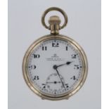 Omega gold plated open face pocket watch in the Dennison "Star" case, circa 1916 - 1923, (Serial no.