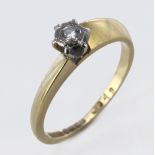 18ct Gold Diamond Solitaire Ring size L weight 3.2 grams