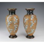Pair of Royal Doulton stoneware baluster vases, height 31cm approx.