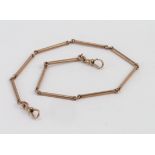 9ct rose Gold watch chain, weight 9.7g approx., length 31.5cm approx.