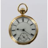 18ct gold full hunter pocket watch, hallmarked Chester 1881, the signed movement by Waltham with