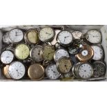 Assortment of over 30 base metal pocket watches