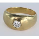 18ct Gold Gents Solitare Diamond Ring approx 0.25ct weight size M weight 9.6 grams