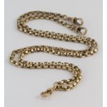 Pocket watch chain marked 10ct, length approx. 70cm and weighing 28.4g