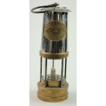 Miners Lamp. An original brass & steel 'E. Thomas & Williams Ltd, Aberdare, Wales' miners lamp (