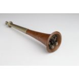 Dunhill table lighter in the form of a hunting horn, length 25.5cm