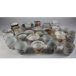 Collection of thirty-four teacups and bowls, circa 19th century and later, including Chinese and