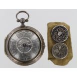 Unusual silver hallmarked case in the form of a pocket watch, silver dial marked 'Ashbee London',