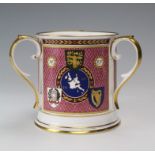 Caverswall three handled loving cup 'To commemorate the convening of the first European parliament