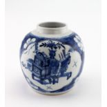 Chinese pottery ginger jar 12.5cm tall (missing lid)